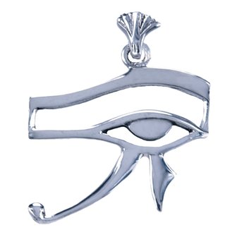 Zilveren Oog van Horus hanger - glad