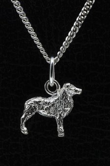 Zilveren Australische shepherd ketting hanger - klein