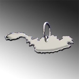 Zilveren Landkaart Malta ketting hanger