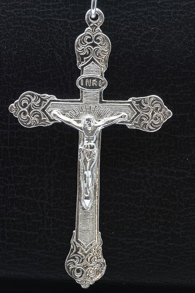 hart Refrein Autonomie Zilveren Jezus aan kruis XL ketting hanger op voorraad - zilverenhangers