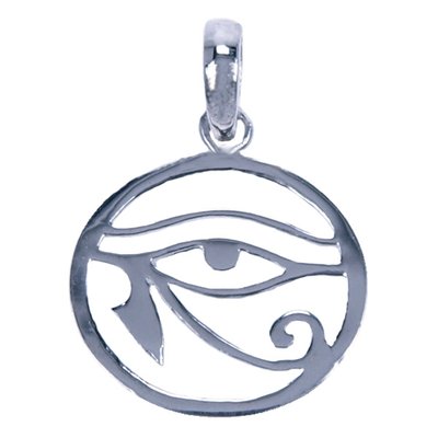 Zilveren Oog van Horus hanger - rond